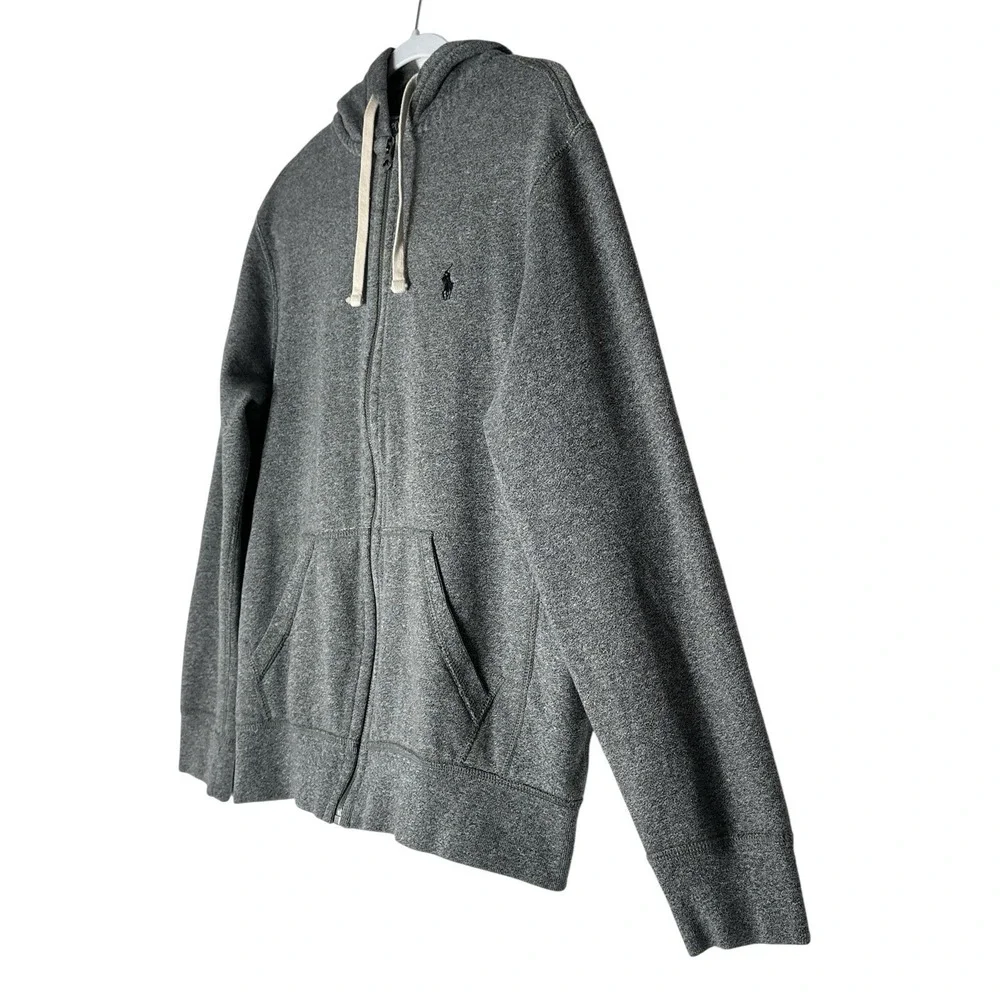 Polo Ralph Lauren‎ Jacket Men's Medium Grey Heather Full-Zip Hoodie Pockets